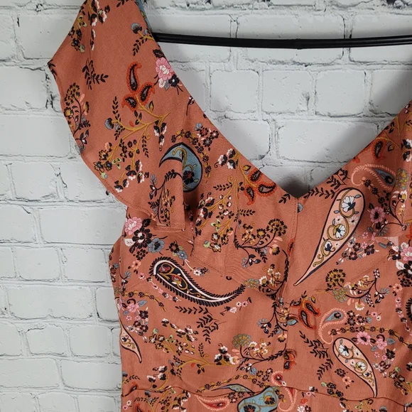 WILLOW & CLAY | floral flower ruffle front slit maxi dress - Picture 2 of 11